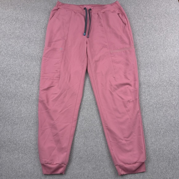 Fabletics Pants - Fabletics On-Call Scrub Jogger Women's XL Pink Stretch Mid-Rise Medical EUC